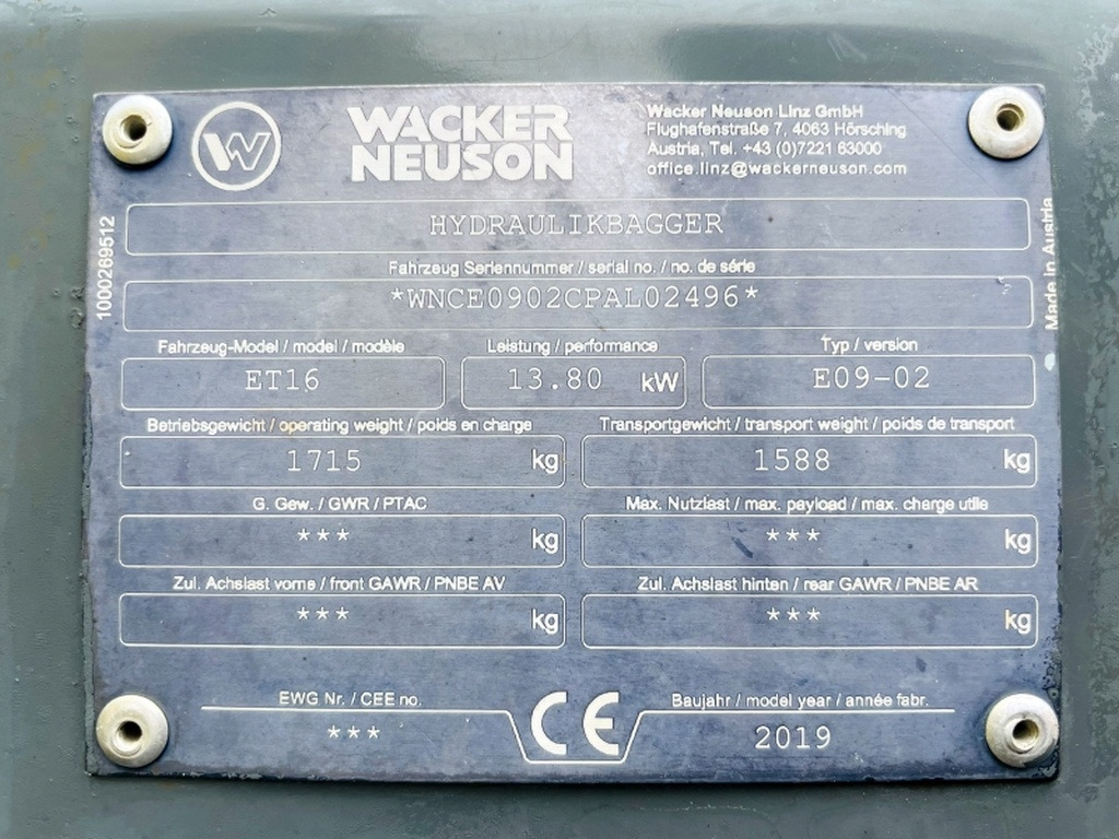 Neuson ET16 (4033) - Mini bager: slika 3 Neuson ET16 (4033) - Mini bager: slika 3