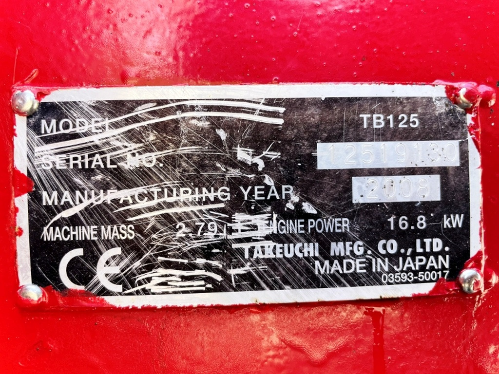 Takeuchi TB125 (4004) - Mini bager: slika 3 Takeuchi TB125 (4004) - Mini bager: slika 3