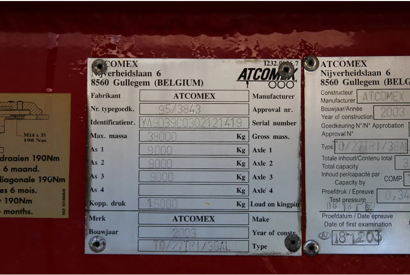 Poluprikolica cisterna Atcomex + 3 AXEL + 32.000 ltr  Fuel transport: slika 13