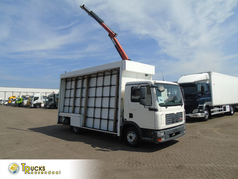 MAN TGL 8.180 + PALFINGER + GLASS TRUCK + MANUAL - Kamion, Kamion sa dizalicom: slika 1 MAN TGL 8.180 + PALFINGER + GLASS TRUCK + MANUAL - Kamion, Kamion sa dizalicom: slika 1