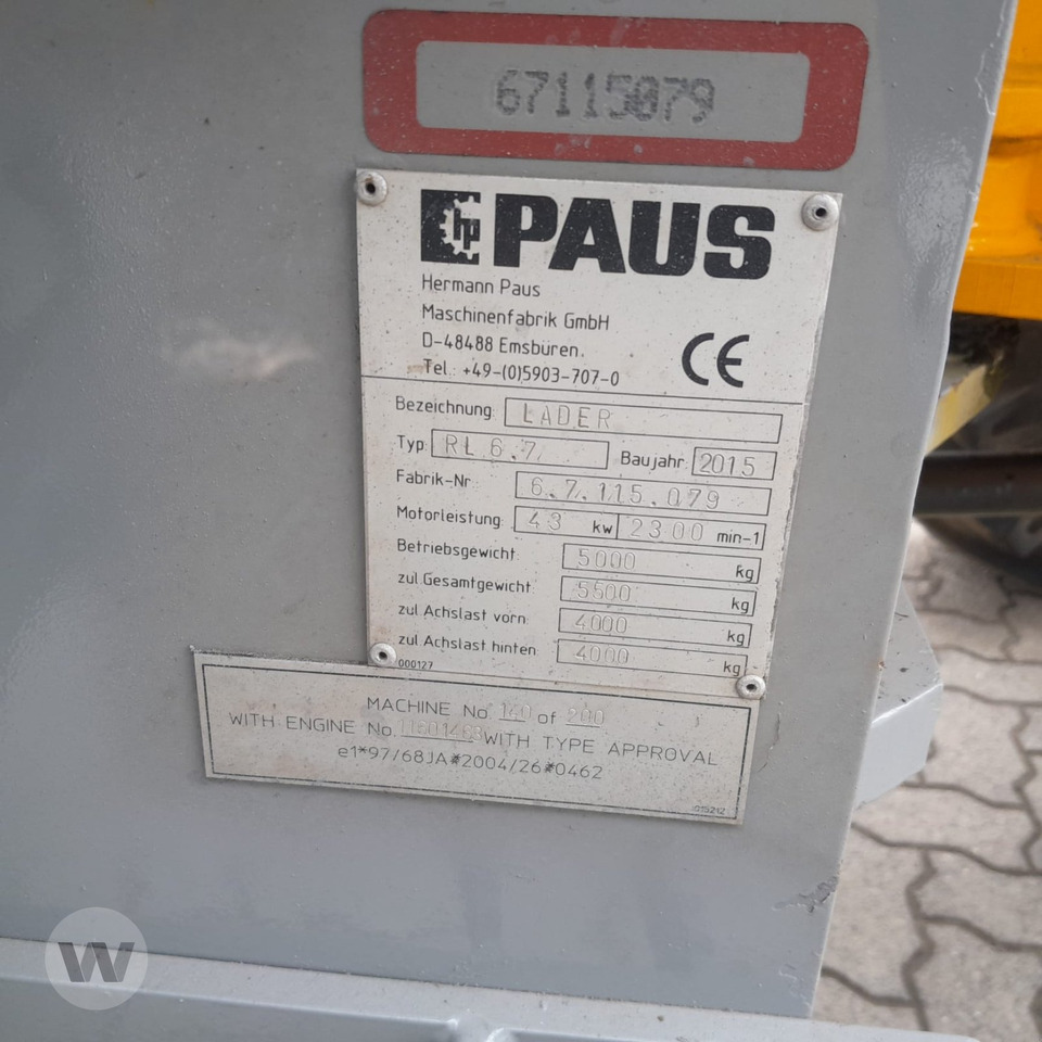 Paus RL 6.7 - Utovarivač točkaš: slika 2 Paus RL 6.7 - Utovarivač točkaš: slika 2