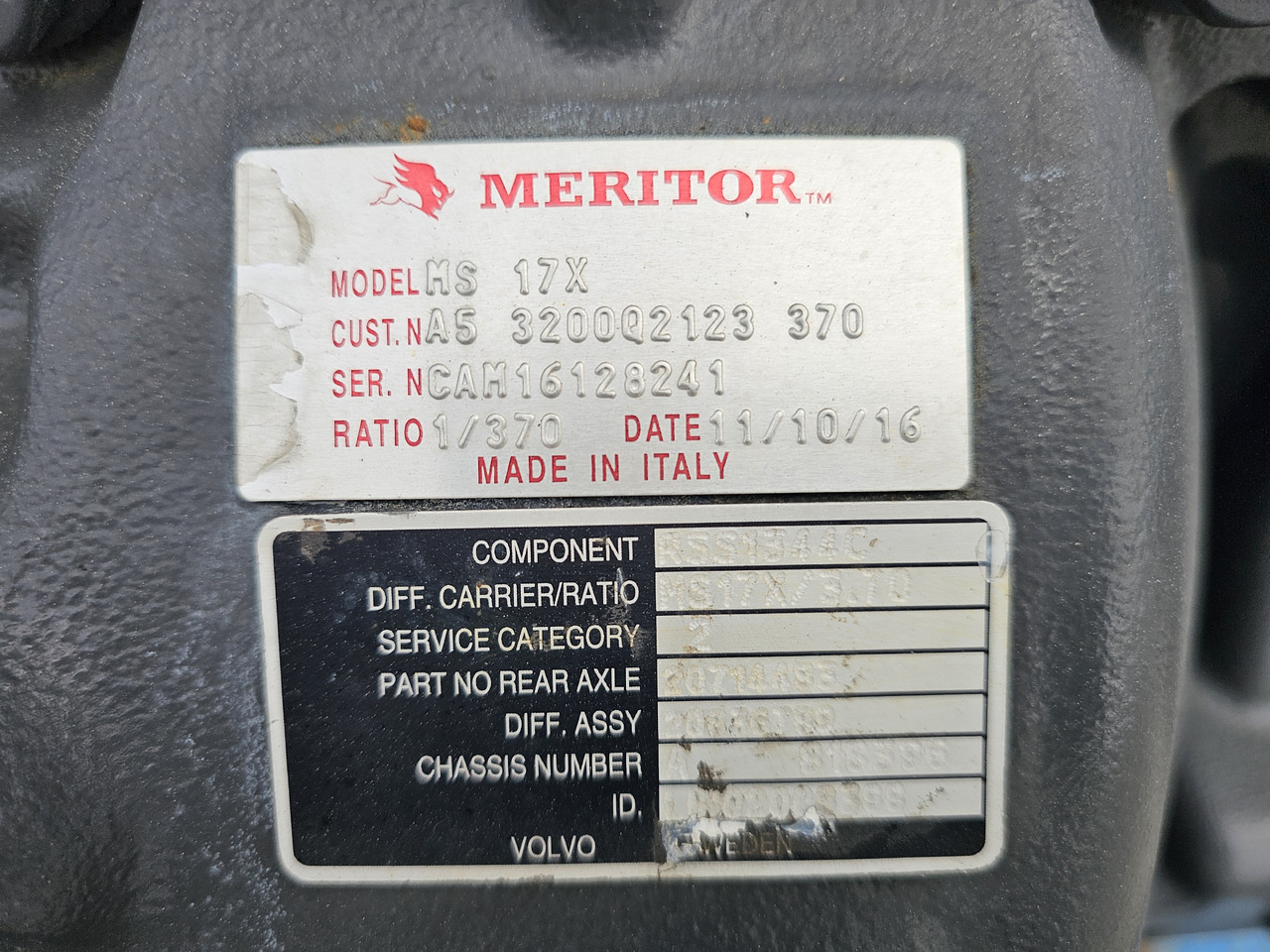 VOLVO / RENAULT COMPLETE REAR AXLE / MS17X / RSS1344C / ratio: 3.70 / NEW - NOT USED - Zadnja osovina: slika 3 VOLVO / RENAULT COMPLETE REAR AXLE / MS17X / RSS1344C / ratio: 3.70 / NEW - NOT USED - Zadnja osovina: slika 3