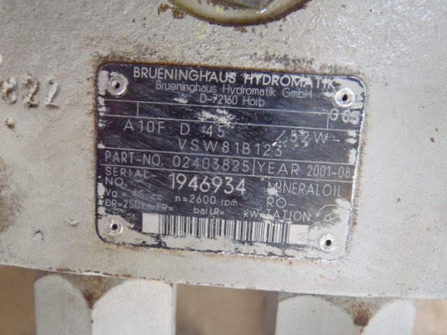 Brueninghaus Hydromatik A10FD45-52W-VSW81B123 - - Motor okretanja za Građevinska mašina: slika 3 Brueninghaus Hydromatik A10FD45-52W-VSW81B123 - - Motor okretanja za Građevinska mašina: slika 3