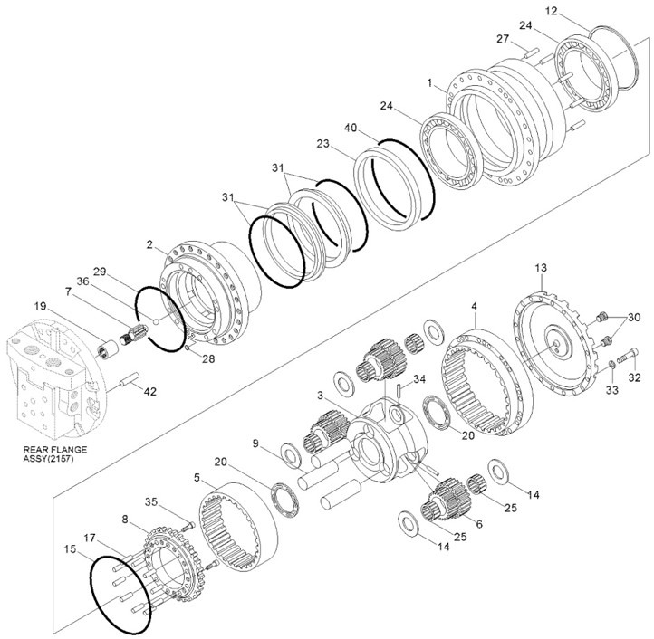 Hyundai 412B1001-0000 - Pogonski reduktor za Građevinska mašina: slika 1 Hyundai 412B1001-0000 - Pogonski reduktor za Građevinska mašina: slika 1