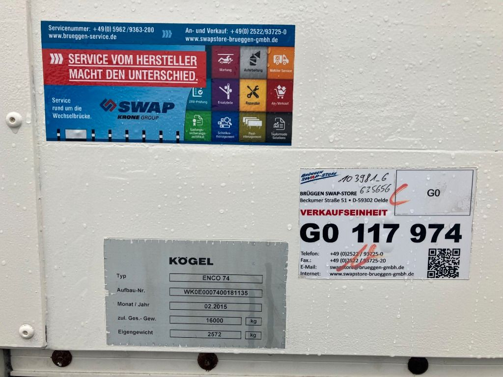 Promenjivo telo sa ceradom Kögel Wechselbrücke Plane: slika 7