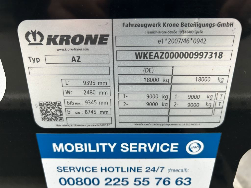 Krone 2 Achswechselfahrgestell, Typ: MAXI AZW 18 eL3B7 - Prikolica za prevoz kontejnera/ Prikolica sa promenjivim sandukom: slika 4 Krone 2 Achswechselfahrgestell, Typ: MAXI AZW 18 eL3B7 - Prikolica za prevoz kontejnera/ Prikolica sa promenjivim sandukom: slika 4