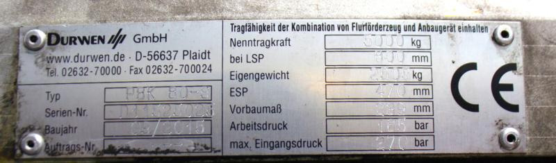 DURWEN PBK80-S, Breite 1950 mm - Stezaljka za Oprema za rukovanje materijalima: slika 5 DURWEN PBK80-S, Breite 1950 mm - Stezaljka za Oprema za rukovanje materijalima: slika 5