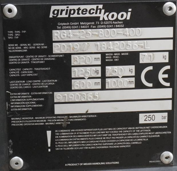 GRIPTECH Griptech RG 4 25 800/400 - Viljuška za Viljuškar: slika 4 GRIPTECH Griptech RG 4 25 800/400 - Viljuška za Viljuškar: slika 4