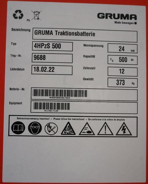 GRUMA 24 Volt 4 PzS 500 Ah - Baterija za Oprema za rukovanje materijalima: slika 5 GRUMA 24 Volt 4 PzS 500 Ah - Baterija za Oprema za rukovanje materijalima: slika 5