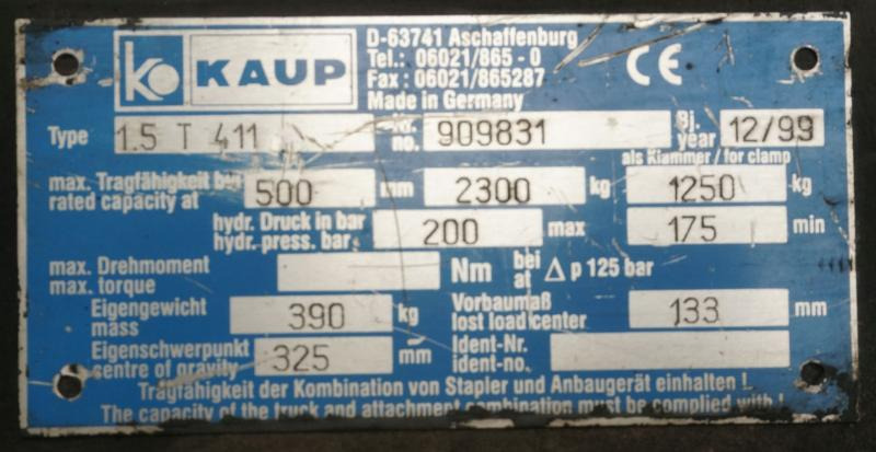 KAUP 1,5T411 - Viljuška za Oprema za rukovanje materijalima: slika 5 KAUP 1,5T411 - Viljuška za Oprema za rukovanje materijalima: slika 5