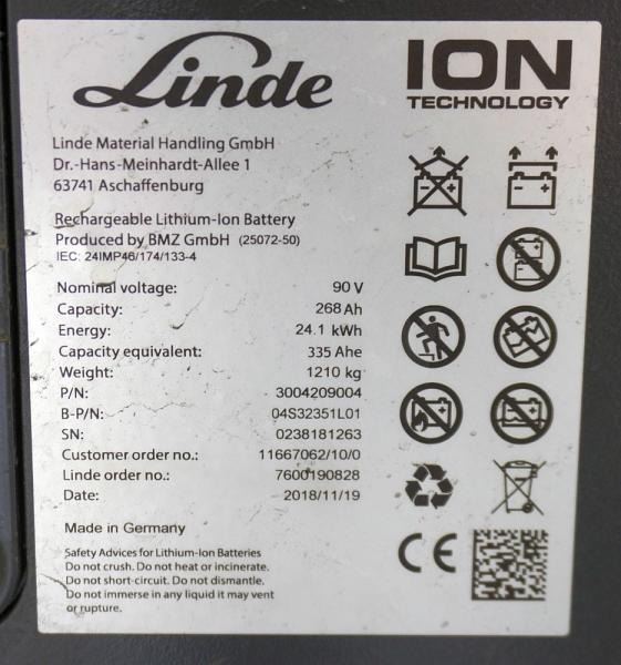 Linde 90 Volt 268 Ah - Baterija: slika 5 Linde 90 Volt 268 Ah - Baterija: slika 5