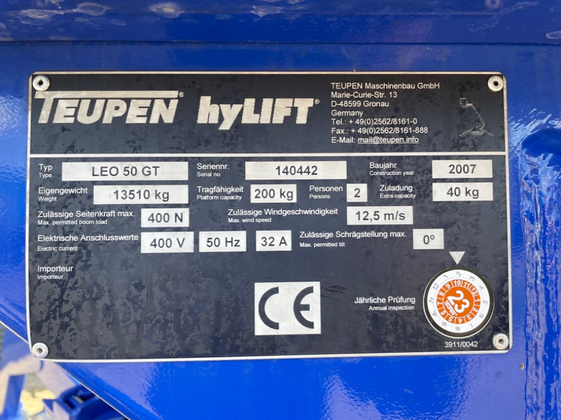 Teupen Leo 50 GT - Zglobna platforma, Pauk platforma: slika 3 Teupen Leo 50 GT - Zglobna platforma, Pauk platforma: slika 3