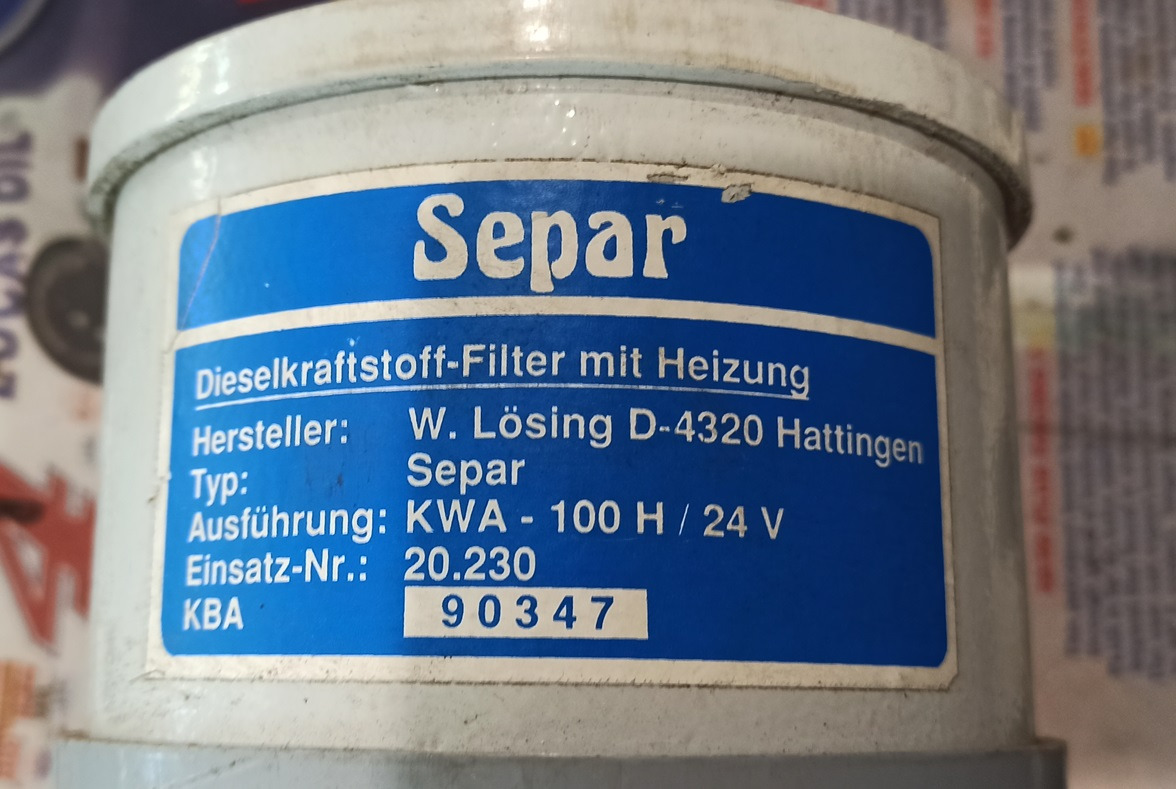 Fuel water separator SEPAR KWA 100H 24V - Obrada goriva/ Dostava goriva za Druga mašina: slika 2 Fuel water separator SEPAR KWA 100H 24V - Obrada goriva/ Dostava goriva za Druga mašina: slika 2
