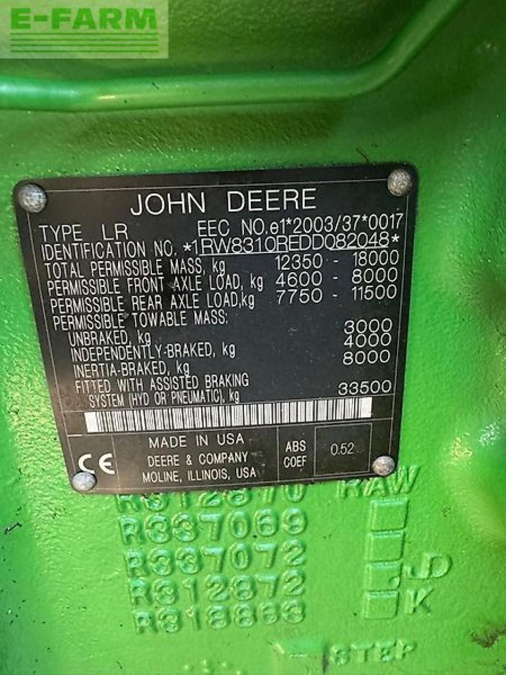 John Deere 8310r - Traktor: slika 4 John Deere 8310r - Traktor: slika 4
