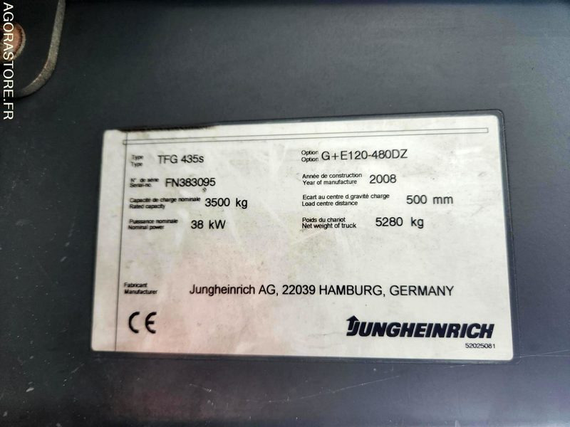 CHARIOT JUNGHEINRICH DFG 435s 480DZ - 2008 / 3260 HEURES - Viljuškar: slika 4 CHARIOT JUNGHEINRICH DFG 435s 480DZ - 2008 / 3260 HEURES - Viljuškar: slika 4