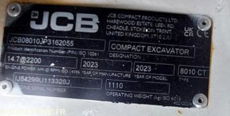Mini Pelle 1T JCB 8010CTS + Remorque - 2023 / (NEUVE) 19 HEURES (EMF201) - Mini bager: slika 4 Mini Pelle 1T JCB 8010CTS + Remorque - 2023 / (NEUVE) 19 HEURES (EMF201) - Mini bager: slika 4