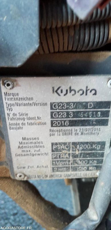 TONDEUSE AUTOPORTEE KUBOTA G23 - Baštenska kosačica: slika 3 TONDEUSE AUTOPORTEE KUBOTA G23 - Baštenska kosačica: slika 3