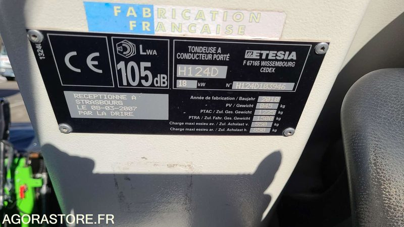 Tondeuse - Etesia H124D - BB637GN - Baštenska kosačica: slika 4 Tondeuse - Etesia H124D - BB637GN - Baštenska kosačica: slika 4