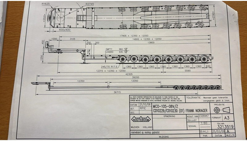 Nooteboom MC0 105-08V, 2 EXTENDABLE 12.35 + 12,05 8 AXLE, 2 LIFT AXLES, 7 AXLE STEERING, REMOTE CONTROLE - Niska poluprikolica za prevoz: slika 5 Nooteboom MC0 105-08V, 2 EXTENDABLE 12.35 + 12,05 8 AXLE, 2 LIFT AXLES, 7 AXLE STEERING, REMOTE CONTROLE - Niska poluprikolica za prevoz: slika 5