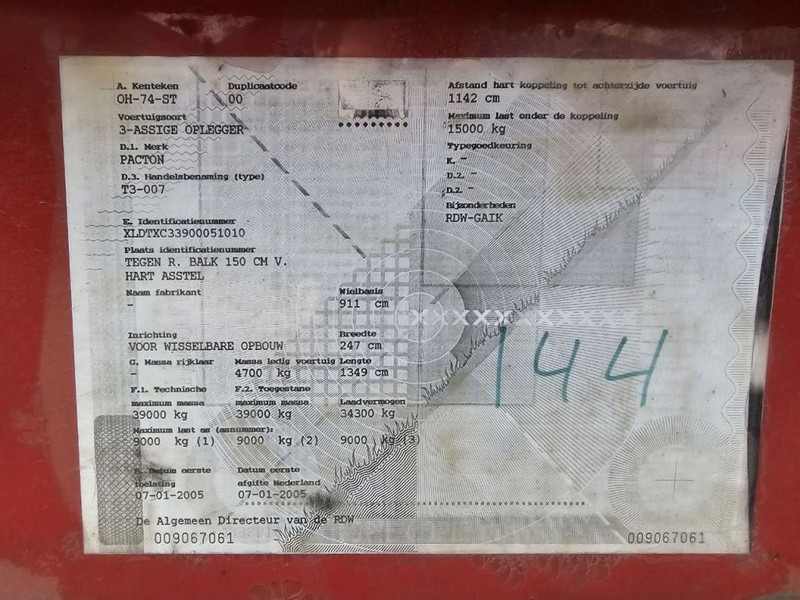 Poluprikolica za prevoz kontejnera/ Poluprikolica sa promenjivim sandukom Pacton BPW - DRUM - 40FT: slika 11 Poluprikolica za prevoz kontejnera/ Poluprikolica sa promenjivim sandukom Pacton BPW - DRUM - 40FT: slika 11