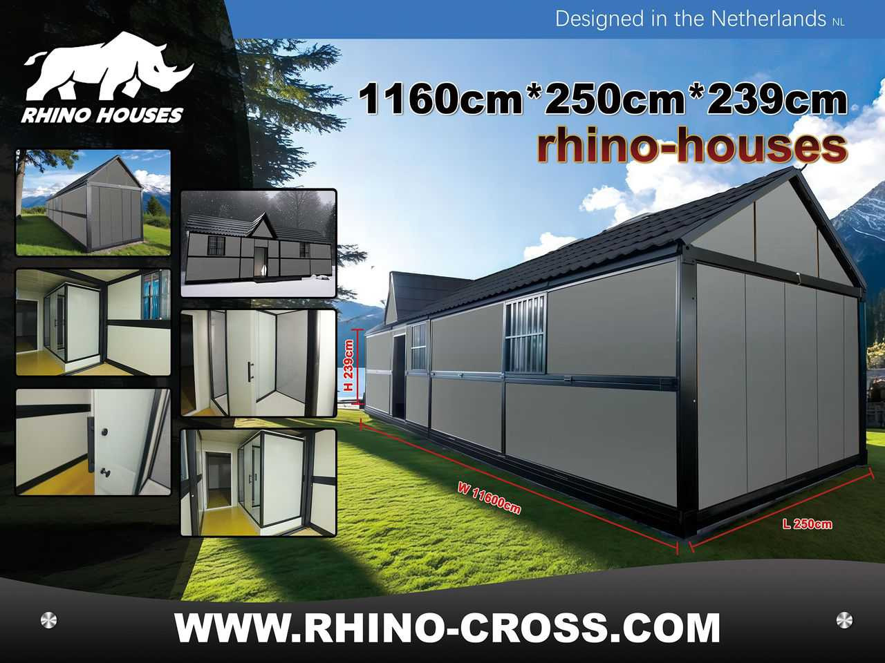 6 stuks Rhino-houses 1160x250x239 cm - Građevinski kontejner: slika 3 6 stuks Rhino-houses 1160x250x239 cm - Građevinski kontejner: slika 3