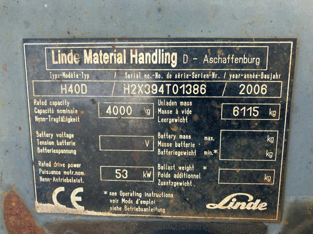 LINDE H40D FORKLIFT TRUCK 2006 - Viljuškar: slika 3 LINDE H40D FORKLIFT TRUCK 2006 - Viljuškar: slika 3