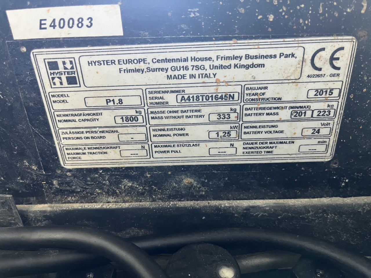 Hyster P1.8 - Kolica za palete: slika 4 Hyster P1.8 - Kolica za palete: slika 4