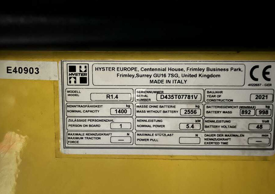 Hyster R1.4 - Regalni viljuškar: slika 5 Hyster R1.4 - Regalni viljuškar: slika 5