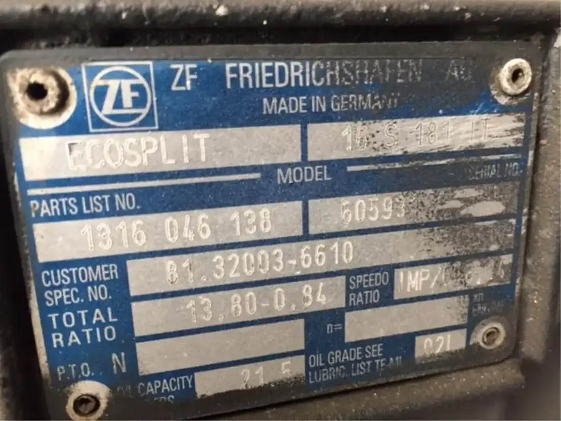 MAN Versn bak 16S181 IT OD - Menjač i delovi za Kamion: slika 1 MAN Versn bak 16S181 IT OD - Menjač i delovi za Kamion: slika 1