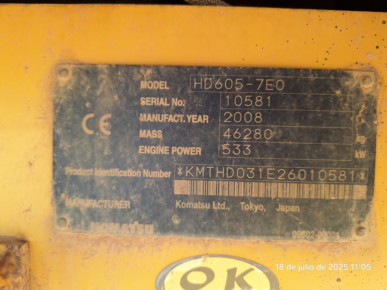 Kiper sa krutom šasijom/ Kiper za kamen KOMATSU HD605 7-EO: slika 6