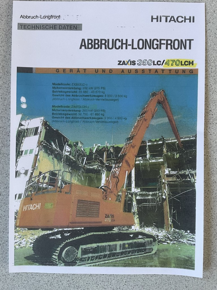 HITACHI ZX 470 LCD - 3, Abbruch-Longfront, Monoausleger, Vollausstattung - Bager: slika 1 HITACHI ZX 470 LCD - 3, Abbruch-Longfront, Monoausleger, Vollausstattung - Bager: slika 1