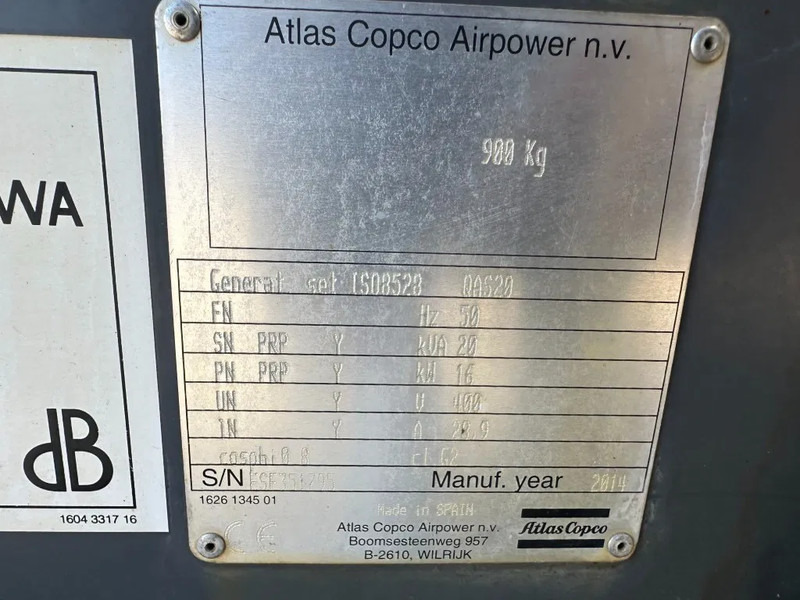 Atlas-Copco QAS 20 Kubota Leroy Somer 20 kVA Silent Rental generatorrset Stage 3A - Set generatora: slika 4 Atlas-Copco QAS 20 Kubota Leroy Somer 20 kVA Silent Rental generatorrset Stage 3A - Set generatora: slika 4