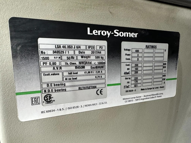 Set generatora Atlas-Copco QAS 200 Volvo Leroy Somer 220 kVA Silent Rental generatorset: slika 12