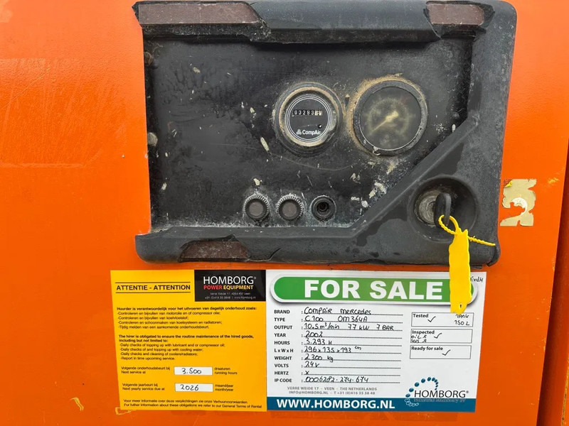 Kompresor za vazduh Compair C100 Mercedes OM 364 A 10.5 m3 / min 77 kW 7 Bar Silent Diesel  Compressor: slika 5
