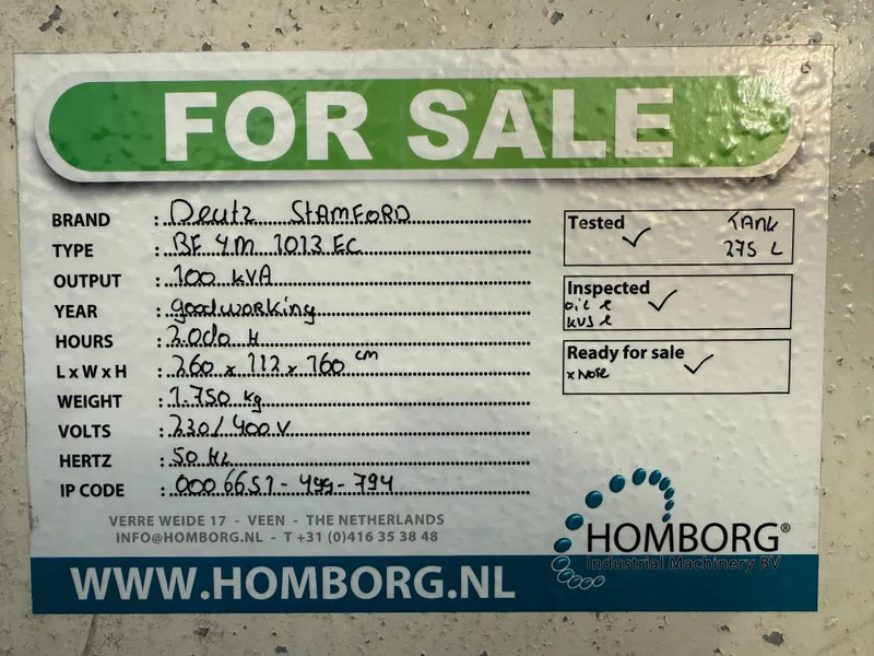 Set generatora Deutz BF4M 1013 EC Stamford 100 kVA Silent generatorset: slika 17 Set generatora Deutz BF4M 1013 EC Stamford 100 kVA Silent generatorset: slika 17