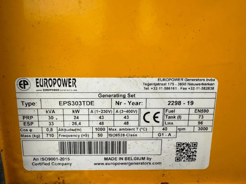 Europower EPS303TDE Kubota 30 kVA Silent generatorset 2019 ! - Set generatora: slika 3 Europower EPS303TDE Kubota 30 kVA Silent generatorset 2019 ! - Set generatora: slika 3