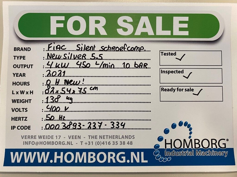 Fiac New Silver 5.5 Silent 4 kW 450 L / min 10 Bar Elektrische Schroefcompressor - Kompresor za vazduh: slika 2 Fiac New Silver 5.5 Silent 4 kW 450 L / min 10 Bar Elektrische Schroefcompressor - Kompresor za vazduh: slika 2