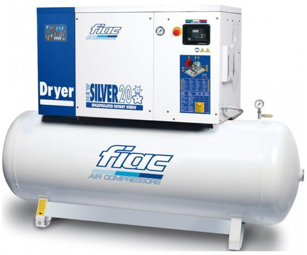 Fiac New Silver D 20 / 500 Silent 15 kW 1900 L / min 10 Bar Elektrische Schroefcompressor met ketel en droger - Kompresor za vazduh: slika 1 Fiac New Silver D 20 / 500 Silent 15 kW 1900 L / min 10 Bar Elektrische Schroefcompressor met ketel en droger - Kompresor za vazduh: slika 1