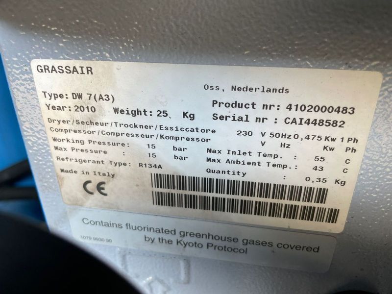 Grassair DW 7 Luchtdroger, 1200 L / min. 15 Bar Air Dryer - Kompresor za vazduh: slika 3 Grassair DW 7 Luchtdroger, 1200 L / min. 15 Bar Air Dryer - Kompresor za vazduh: slika 3