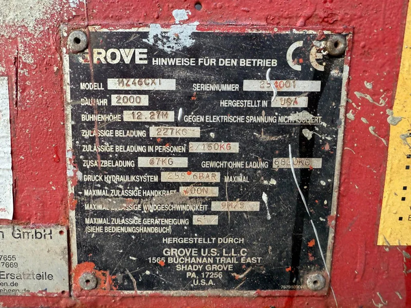 Grove MZ46 CXT 14 meter Deutz Diesel Telescoop Hoogwerker 4 x 4 - Teleskopska platforma: slika 3 Grove MZ46 CXT 14 meter Deutz Diesel Telescoop Hoogwerker 4 x 4 - Teleskopska platforma: slika 3