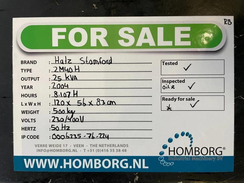 Set generatora Hatz 2M40H Stamford 25 kVA generatorset: slika 8