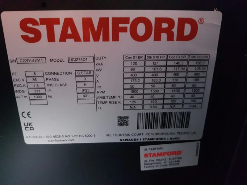 Set generatora novi Himoinsa Iveco Stamford 120 kVA Supersilent Rental generatorset New !: slika 15