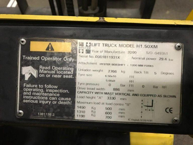 Hyster 1.5 ton Duplex Doorkijkmast Sideshift LPG heftruck - Gasni viljuškar: slika 2 Hyster 1.5 ton Duplex Doorkijkmast Sideshift LPG heftruck - Gasni viljuškar: slika 2