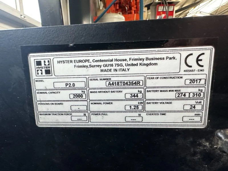 Hyster P2.0 Palletwagen 2 ton Elektra Pallettruck - Kolica za palete: slika 4 Hyster P2.0 Palletwagen 2 ton Elektra Pallettruck - Kolica za palete: slika 4