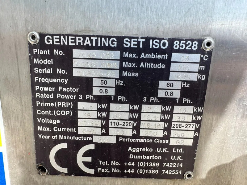 Set generatora Iveco FPT NEF45 SM1A.A004 Stamford 60 kVA Silent Rental generatorset: slika 17