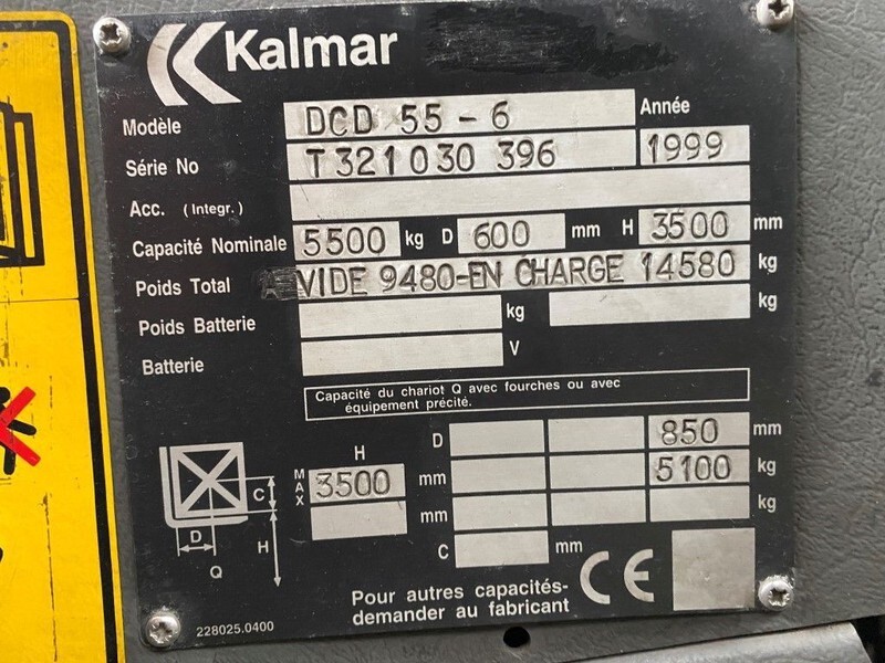 Dizel viljuškar Kalmar DCD 55-6 6 ton Perkins Diesel Sideshift Positioner Freelift Heftruck: slika 5