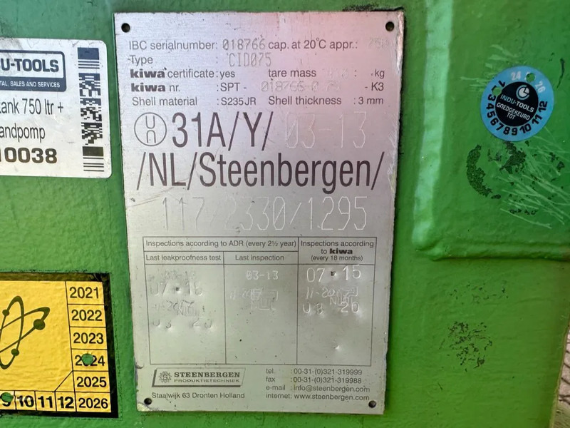 Kiwa IBC Steenbergen 750 liter Dieseltank met Handpomp Milieutank - Rezervoar za skladištenje: slika 2 Kiwa IBC Steenbergen 750 liter Dieseltank met Handpomp Milieutank - Rezervoar za skladištenje: slika 2