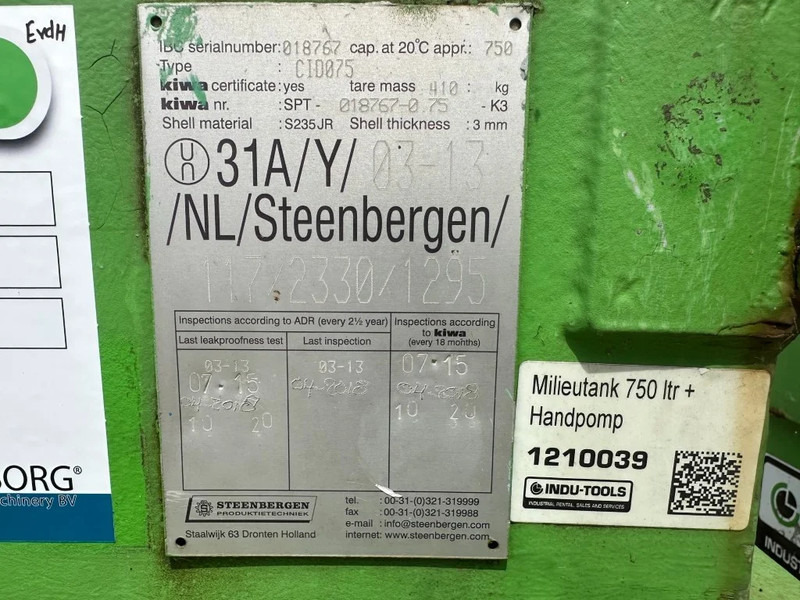 Kiwa IBC Steenbergen 750 liter Dieseltank met handpomp - Rezervoar za skladištenje: slika 3 Kiwa IBC Steenbergen 750 liter Dieseltank met handpomp - Rezervoar za skladištenje: slika 3