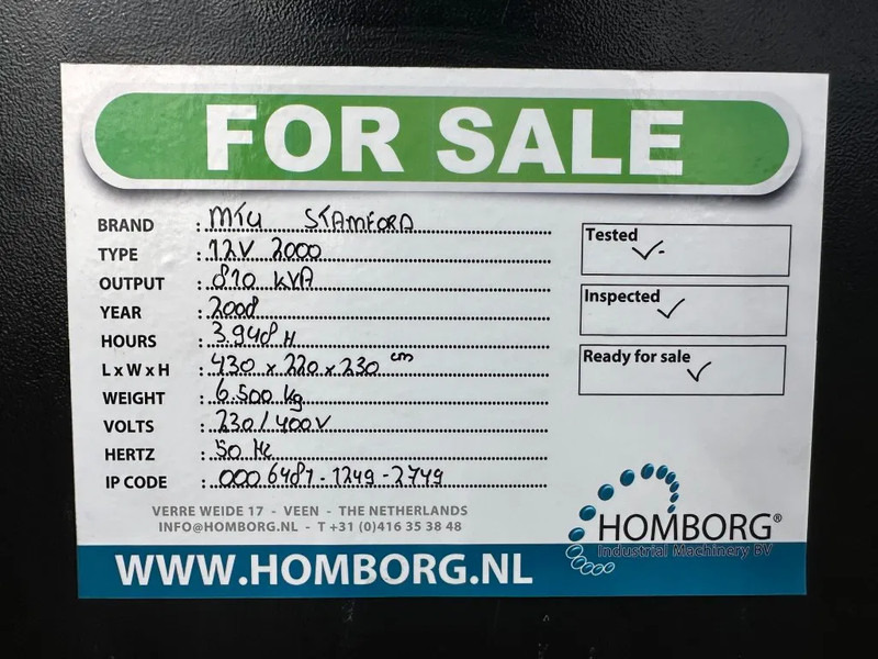 Set generatora MTU 12V 2000 Stamford 810 kVA generatorset: slika 14 Set generatora MTU 12V 2000 Stamford 810 kVA generatorset: slika 14