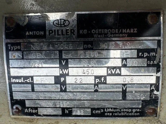 Set generatora MWM RHS 618 V16 Piller 450 kVA noodstroom generatorset Ex Emergency ! 78 hours !: slika 8